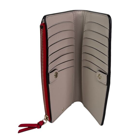 Kate Spade Slim Pebble Leather Zip Wallet in Ligonberry ( Red ) - Picture 2 of 5